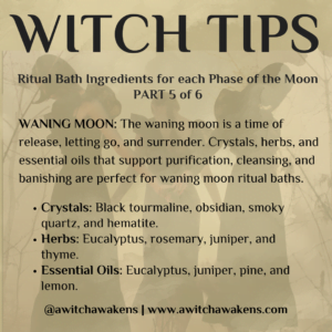 5 Suggested ingredients for a Waning Moon Bath Ritual