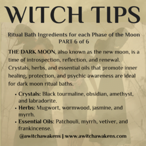 6 Suggested ingredients for a Dark Moon Bath Ritual